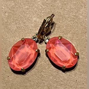Extra large oval Swarovski crystal over 14K gol plated earrings